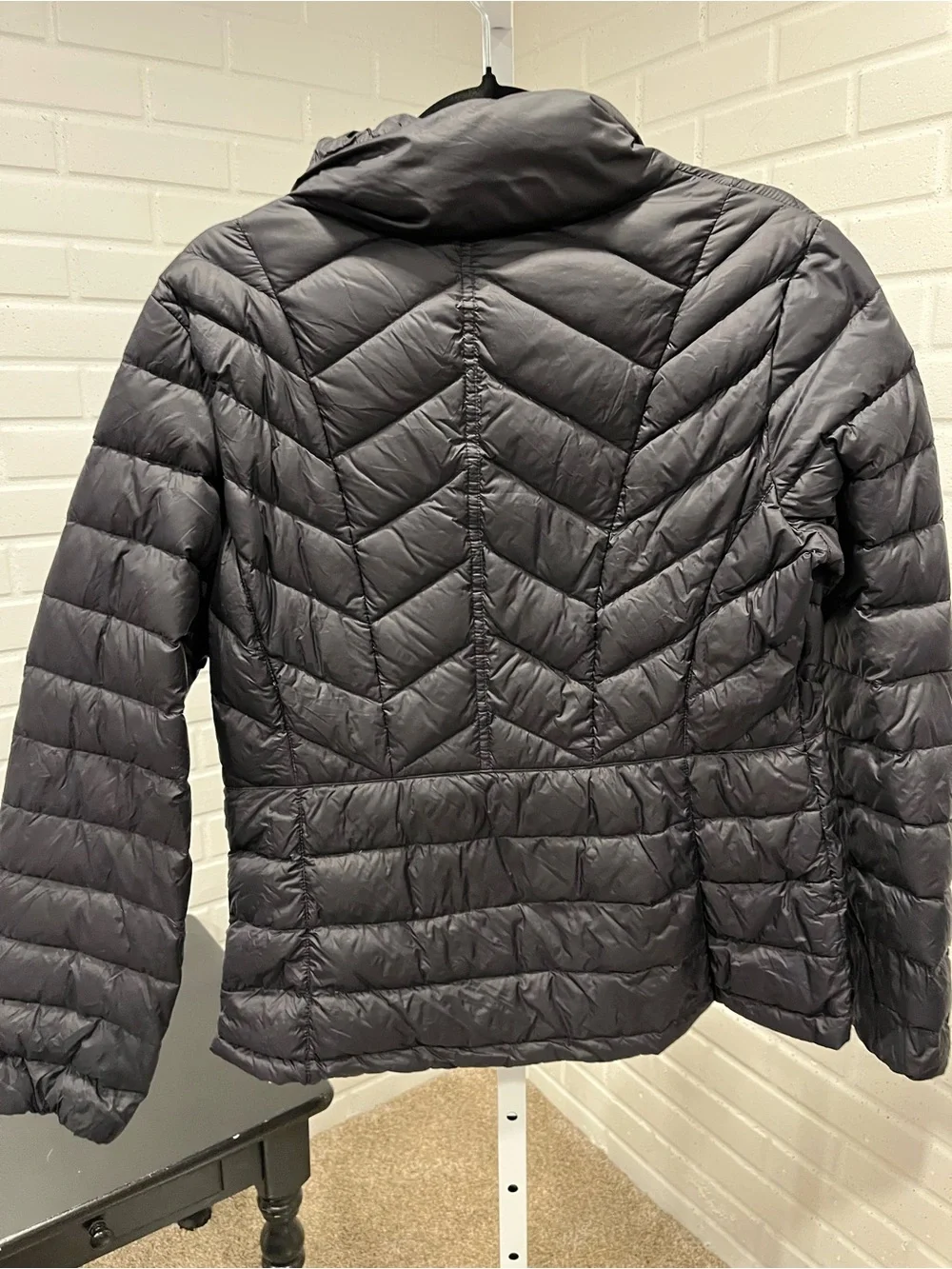Michael Kors Black Packable Down Jacket with Gold Logo